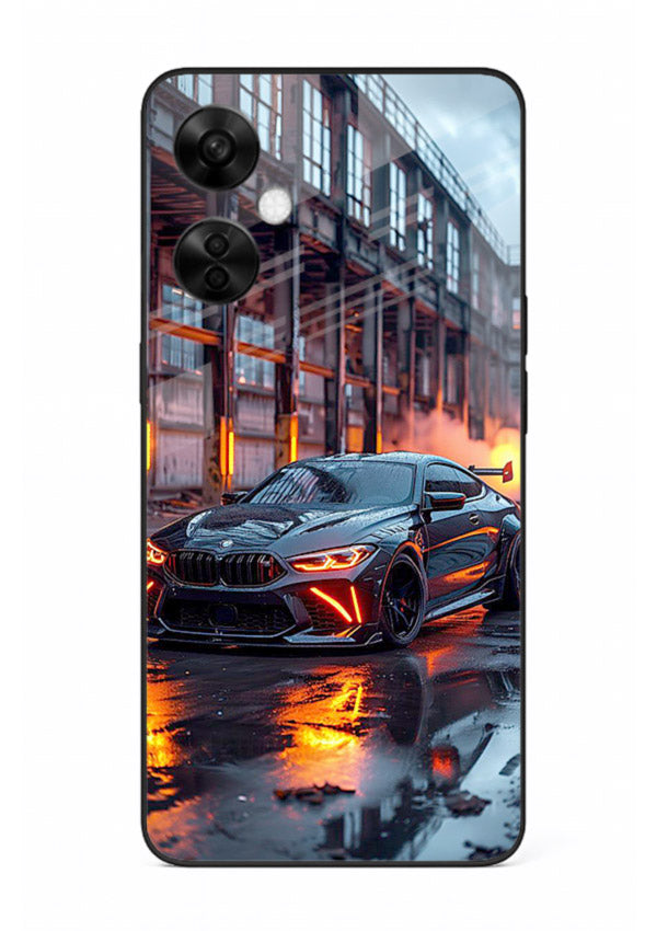 Detailed engine artwork printed on tempered glass OnePlus Nord CE3 Lite back cover