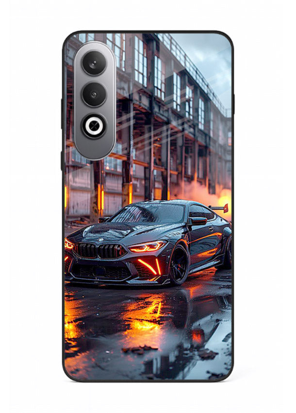 Detailed engine artwork printed on tempered glass OnePlus Nord CE4 back cover