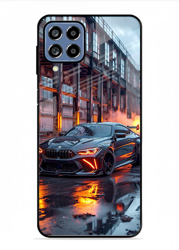Detailed engine artwork printed on tempered glass Samsung A22 4G back cover