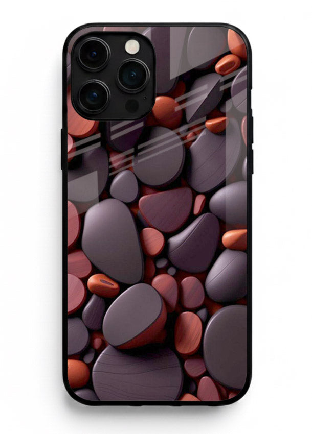 Dark Stone Pebbles stone pebble pattern iphone 16 pro max glass back cover