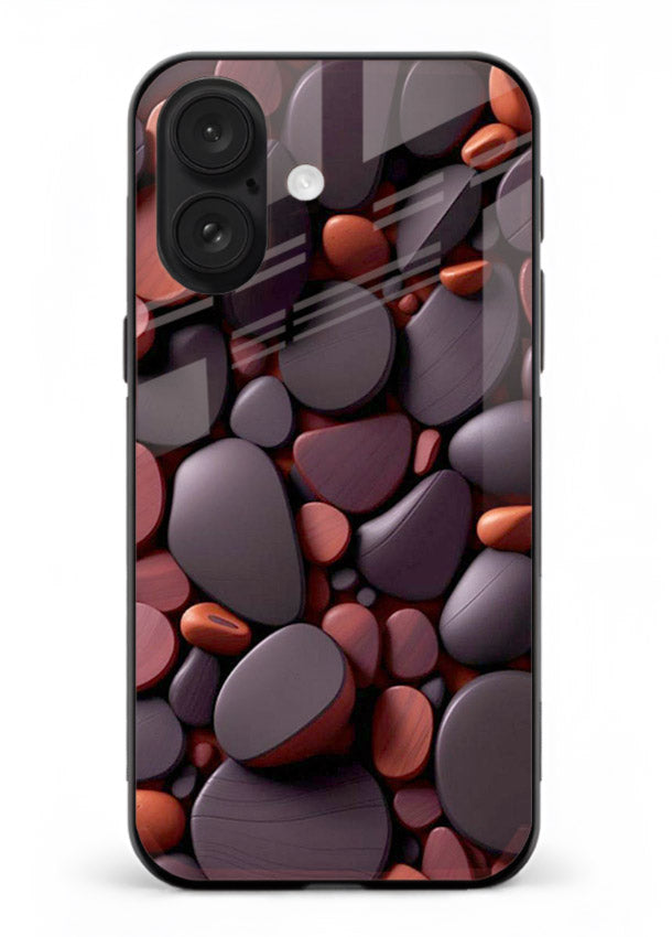 Dark Stone Pebbles stone pebble pattern iphone 18 glass back cover