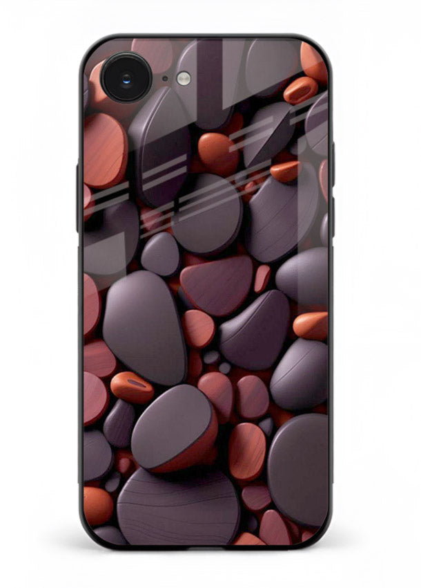 Dark Stone Pebbles stone pebble pattern iphone 16e glass back cover