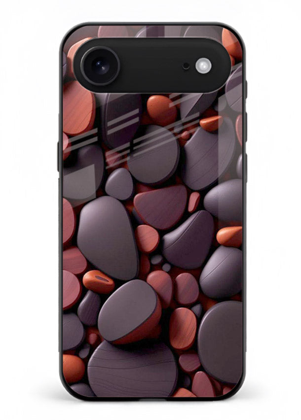 Dark Stone Pebbles stone pebble pattern iphone 18 air glass back cover