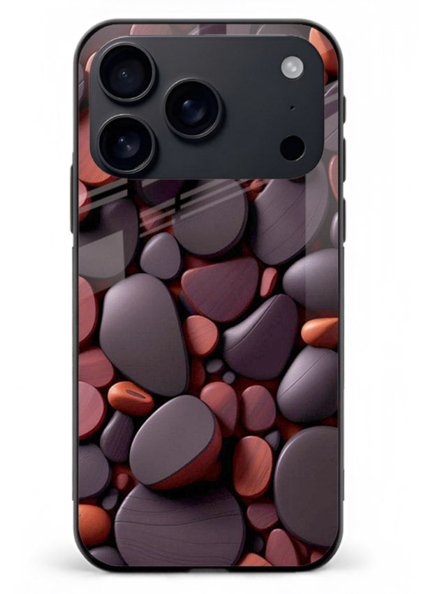 Dark Stone Pebbles stone pebble pattern iphone 17 pro max glass back cover