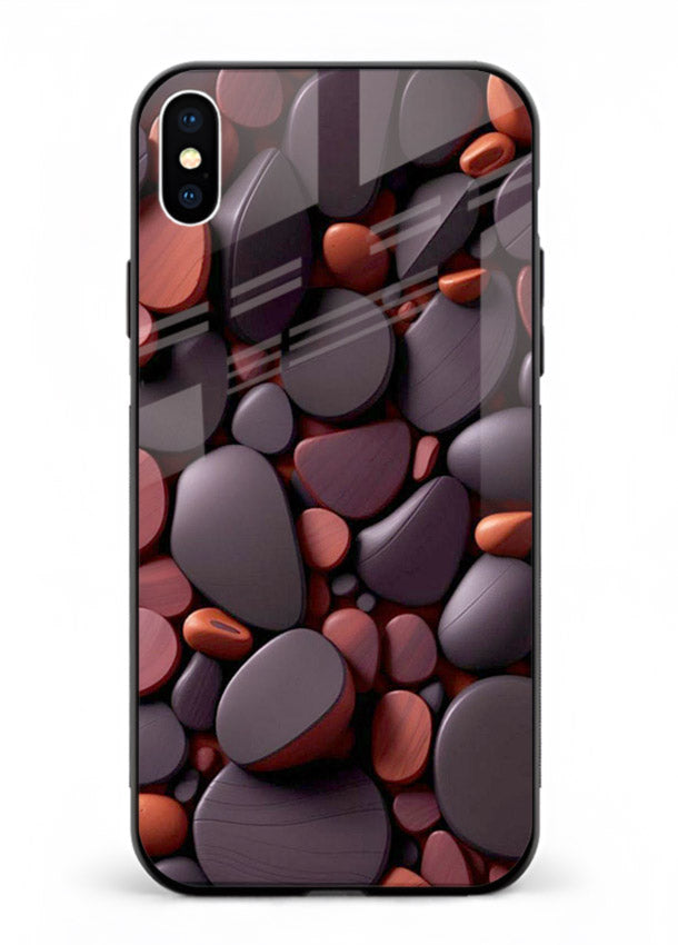 Dark Stone Pebbles stone pebble pattern iphone xs max glass back cover