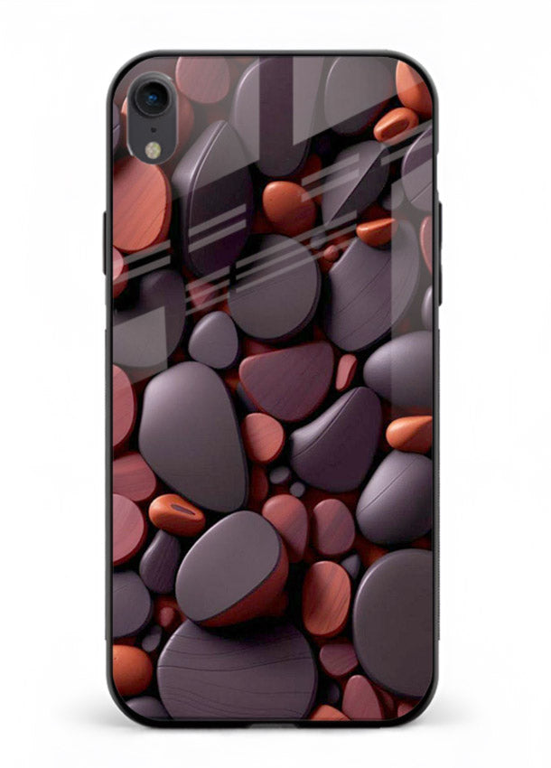 Dark Stone Pebbles stone pebble pattern iphone xr glass back cover