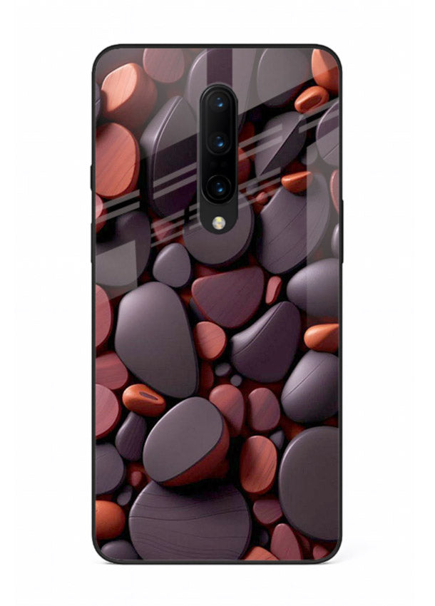 Dark Stone Pebbles stone pebble pattern OnePlus 8 glass back cover