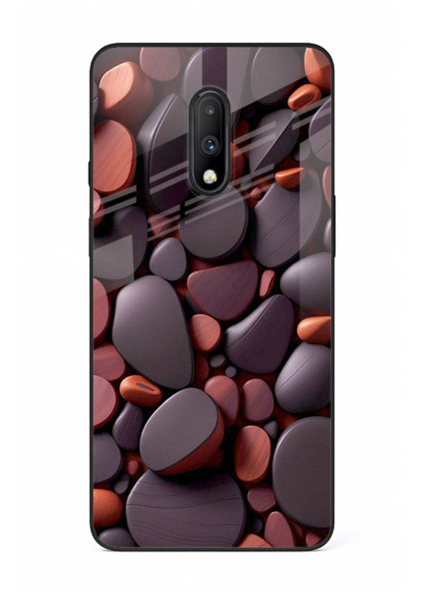 Dark Stone Pebbles stone pebble pattern OnePlus 7 glass back cover