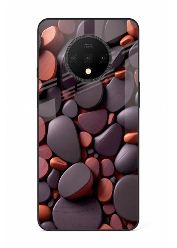 Dark Stone Pebbles stone pebble pattern OnePlus 7T glass back cover