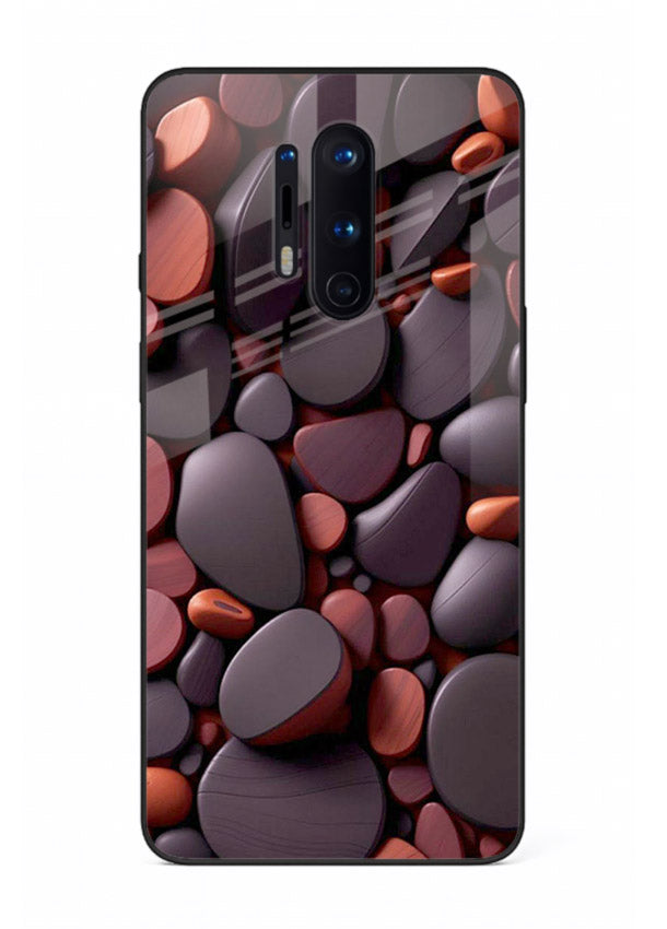 Dark Stone Pebbles stone pebble pattern OnePlus 8 Pro glass back cover