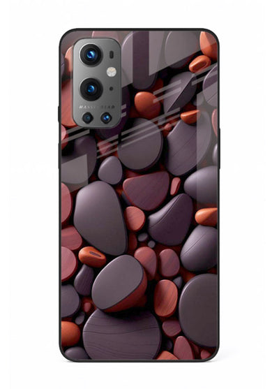 Dark Stone Pebbles stone pebble pattern OnePlus 9 glass back cover