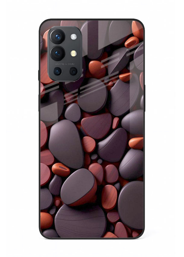 Dark Stone Pebbles stone pebble pattern OnePlus 9R glass back cover