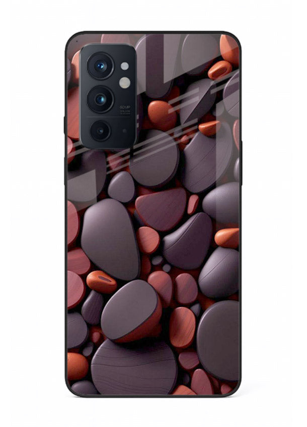 Dark Stone Pebbles stone pebble pattern OnePlus 9RT glass back cover