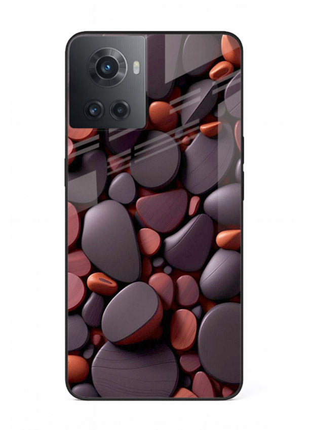 Dark Stone Pebbles stone pebble pattern OnePlus 10R glass back cover