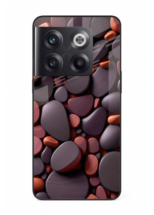 Dark Stone Pebbles stone pebble pattern OnePlus 10T glass back cover