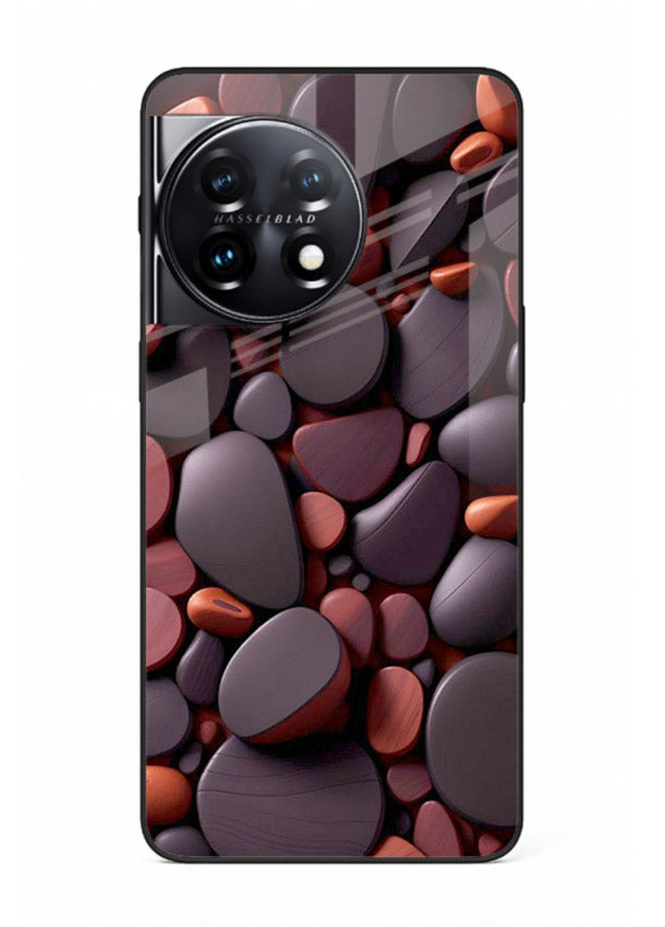 Dark Stone Pebbles stone pebble pattern OnePlus 11 glass back cover