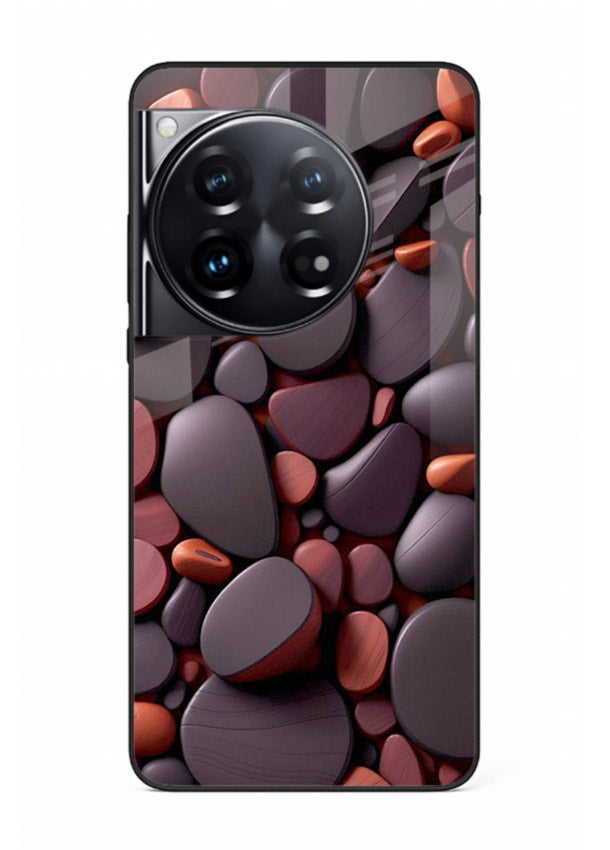 Dark Stone Pebbles stone pebble pattern OnePlus 12 glass back cover