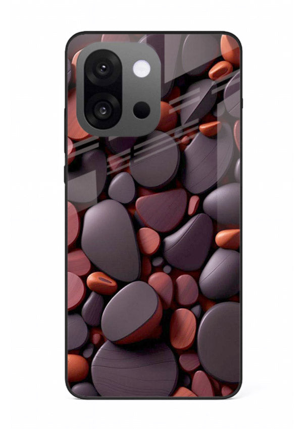 Dark Stone Pebbles stone pebble pattern OnePlus 13s glass back cover