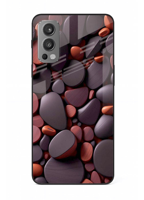 Dark Stone Pebbles stone pebble pattern OnePlus Nord 2 glass back cover