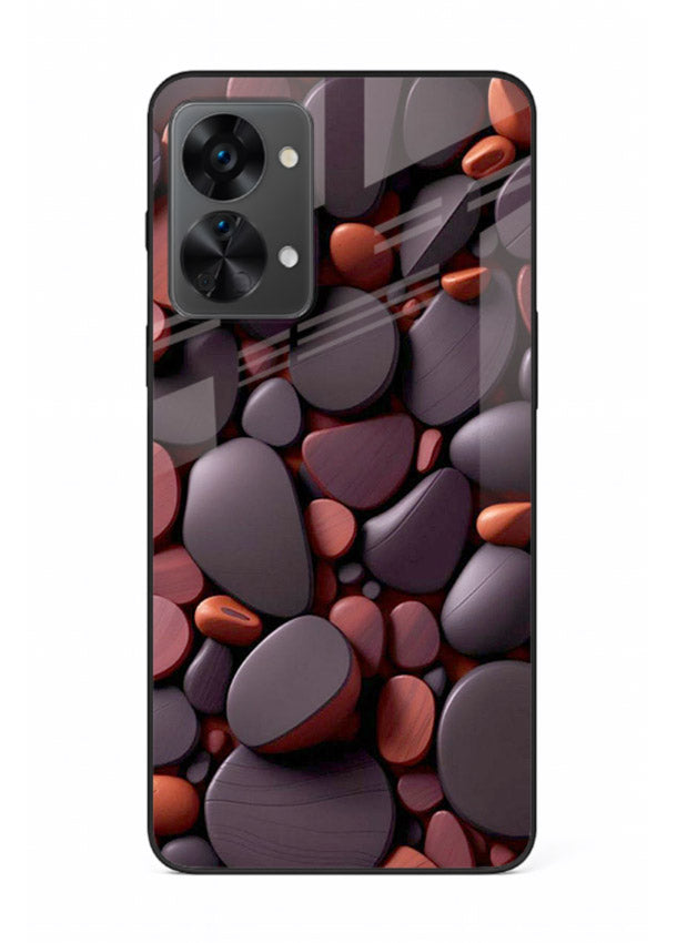 Dark Stone Pebbles stone pebble pattern OnePlus Nord 2T glass back cover