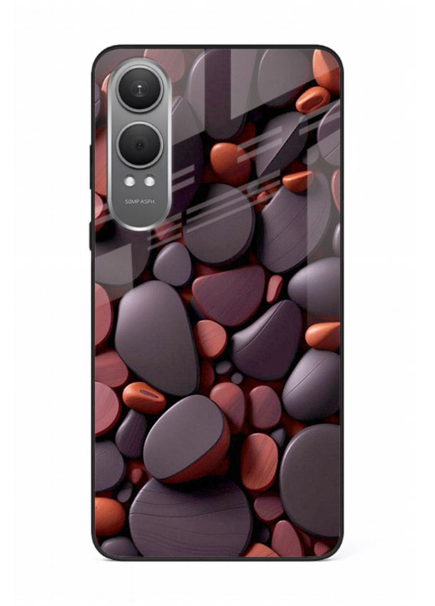 Dark Stone Pebbles stone pebble pattern OnePlus Nord CE4 Lite glass back cover