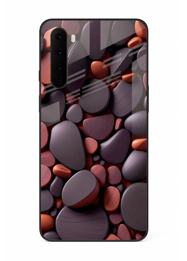 Dark Stone Pebbles stone pebble pattern OnePlus Nord glass back cover