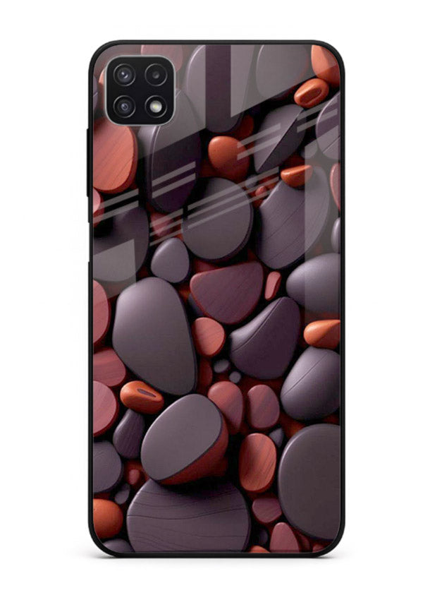 Dark Stone Pebbles stone pebble pattern Samsung F42 5G glass back cover