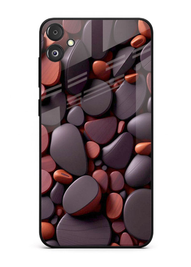 Dark Stone Pebbles stone pebble pattern Samsung F05 5G glass back cover