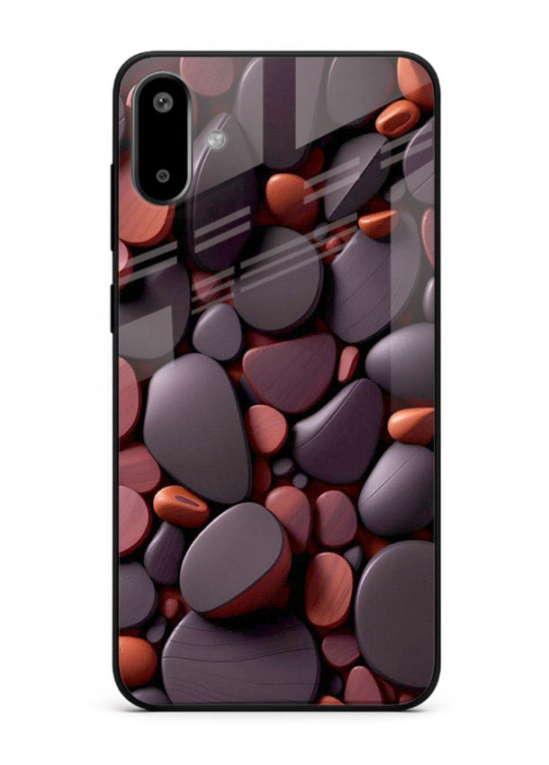 Dark Stone Pebbles stone pebble pattern Samsung F06 5G glass back cover