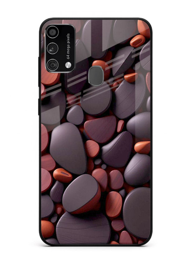 Dark Stone Pebbles stone pebble pattern Samsung F41 glass back cover