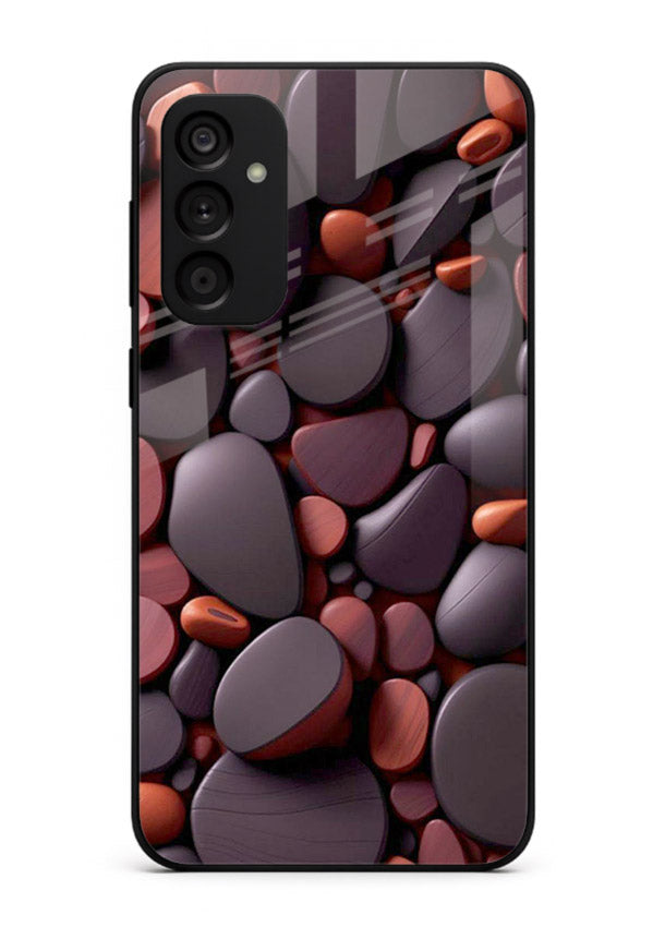 Dark Stone Pebbles stone pebble pattern Samsung F54 5G glass back cover