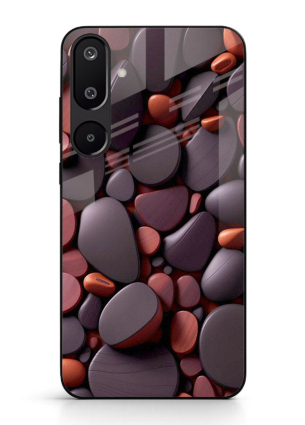 Dark Stone Pebbles stone pebble pattern Samsung F16 5G glass back cover