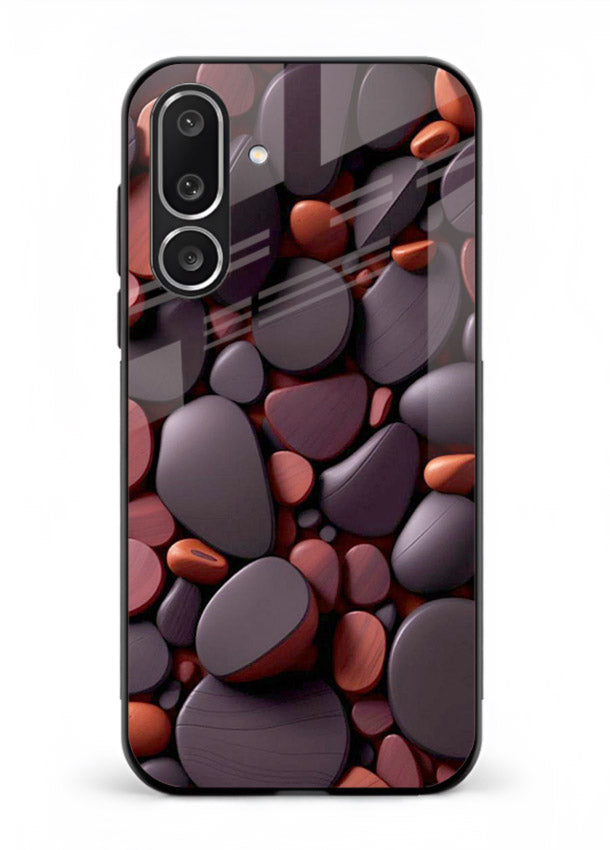Dark Stone Pebbles stone pebble pattern Samsung M56 5G glass back cover