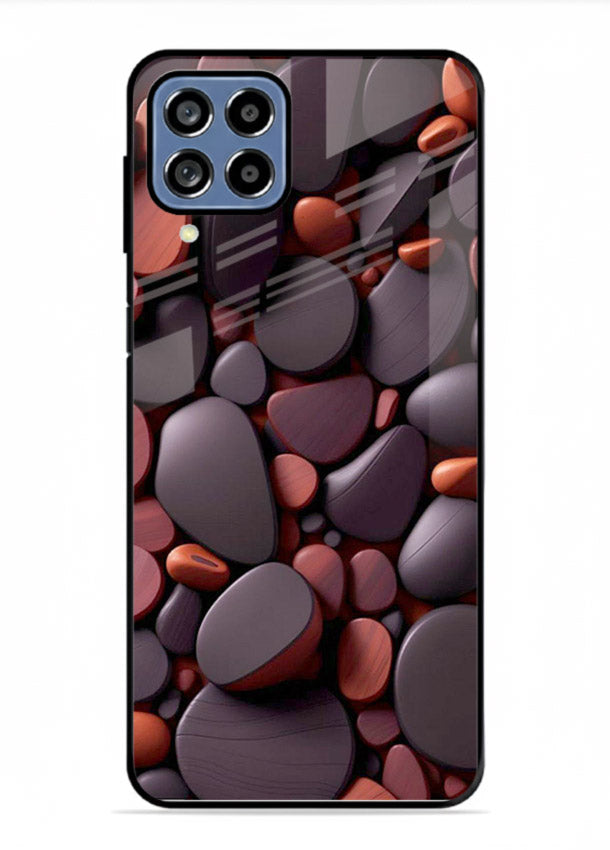 Dark Stone Pebbles stone pebble pattern Samsung A22 4G glass back cover
