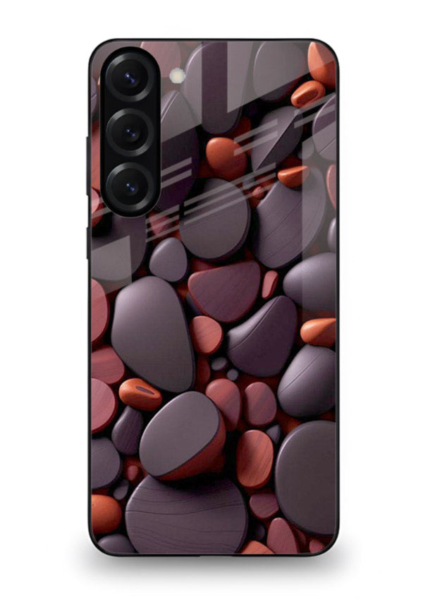 Dark Stone Pebbles stone pebble pattern Samsung S23 glass back cover