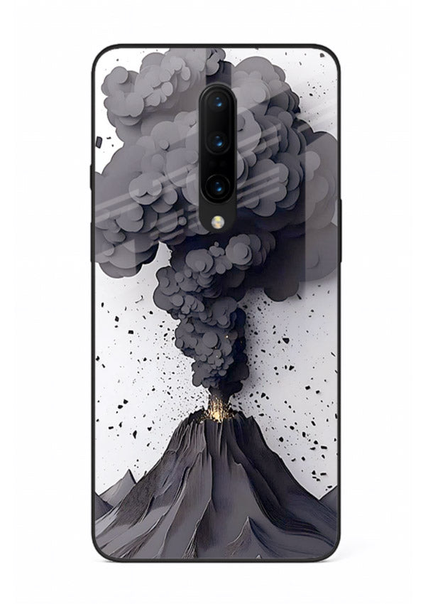 Dark Volcano Smoke dramatic eruption artwork OnePlus 7 Pro glass back cover