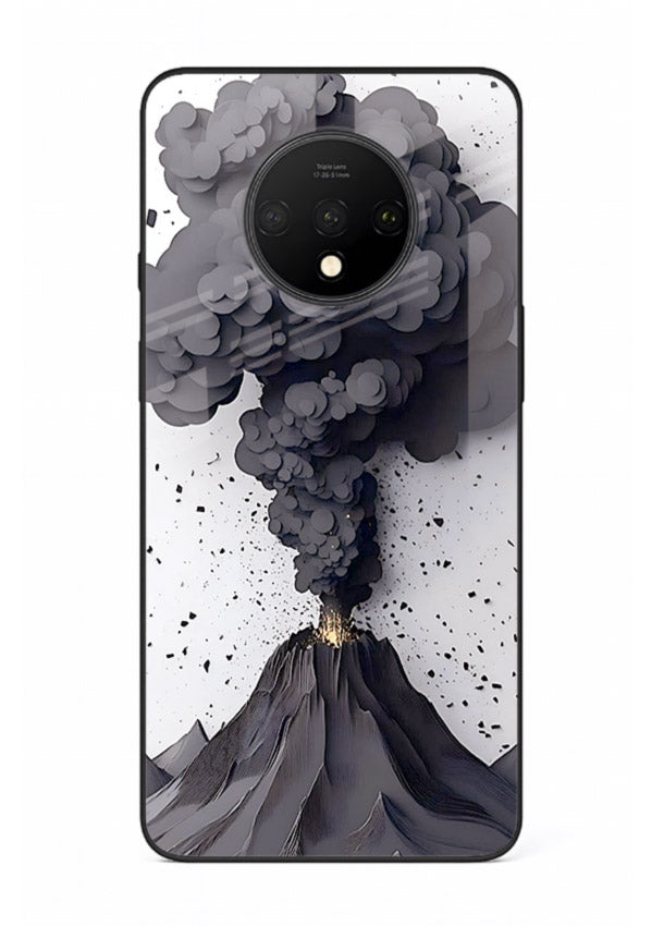 Dark Volcano Smoke dramatic eruption artwork OnePlus 7T glass back cover