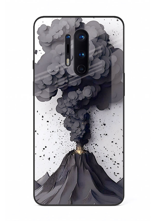 Dark Volcano Smoke dramatic eruption artwork OnePlus 8 Pro glass back cover