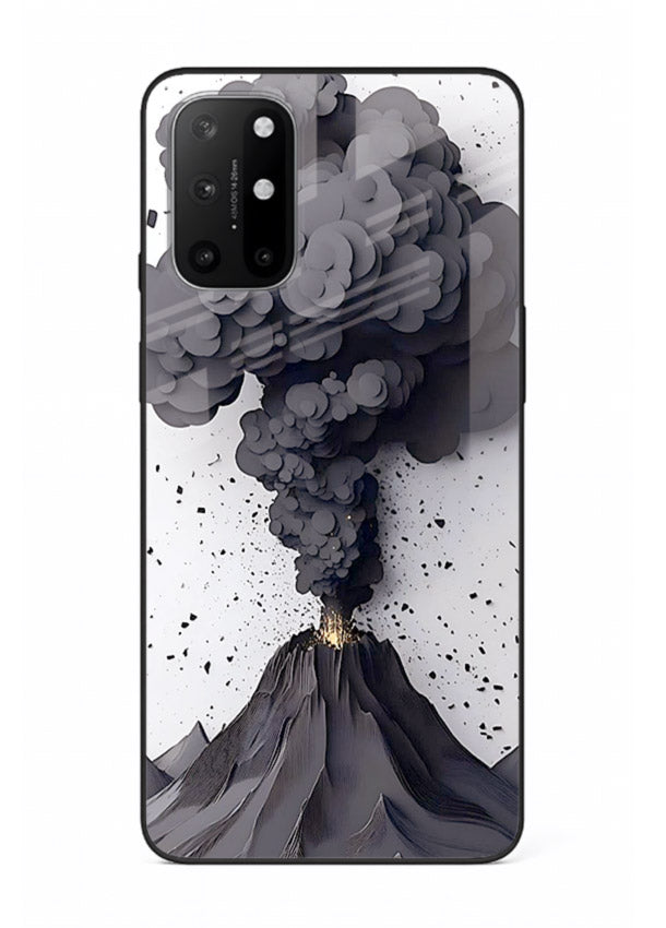 Dark Volcano Smoke dramatic eruption artwork OnePlus 8T glass back cover