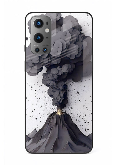 Dark Volcano Smoke dramatic eruption artwork OnePlus 9 glass back cover