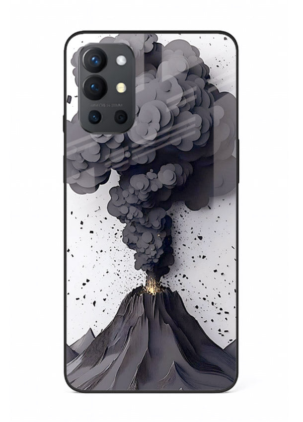 Dark Volcano Smoke dramatic eruption artwork OnePlus 9R glass back cover