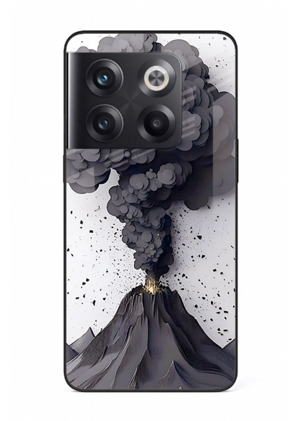 Dark Volcano Smoke dramatic eruption artwork OnePlus 10T glass back cover