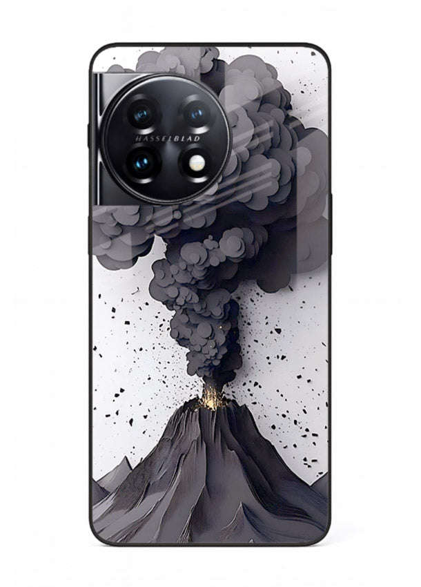 Dark Volcano Smoke dramatic eruption artwork OnePlus 11 glass back cover