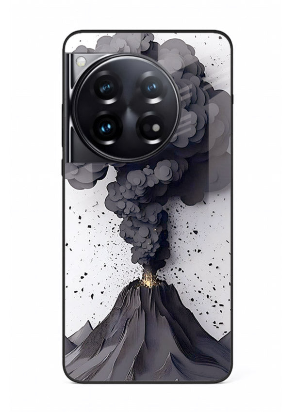 Dark Volcano Smoke dramatic eruption artwork OnePlus 12 glass back cover