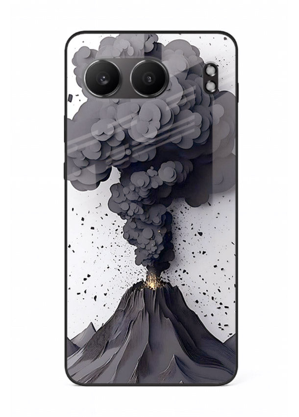 Dark Volcano Smoke dramatic eruption artwork OnePlus Nord 4 glass back cover