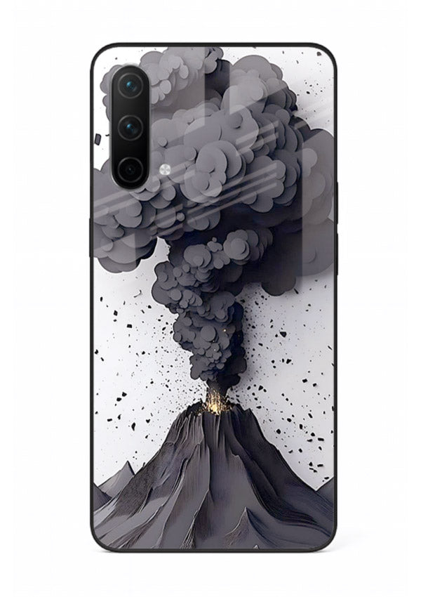 Dark Volcano Smoke dramatic eruption artwork OnePlus Nord CE 5G glass back cover
