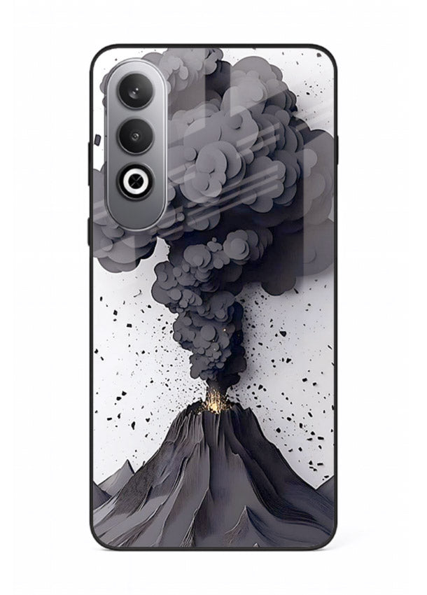 Dark Volcano Smoke dramatic eruption artwork OnePlus Nord CE4 glass back cover