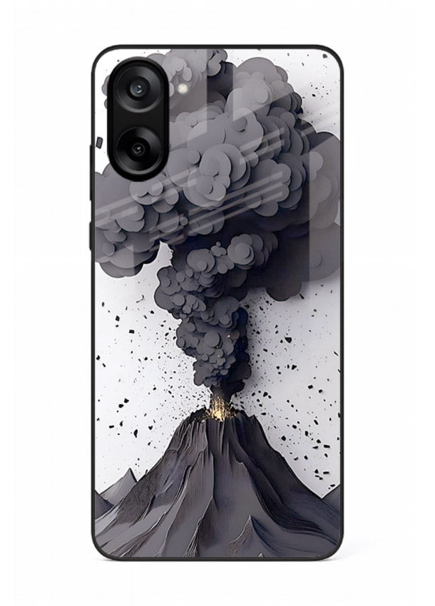 Dark Volcano Smoke dramatic eruption artwork OnePlus Nord CE5 glass back cover