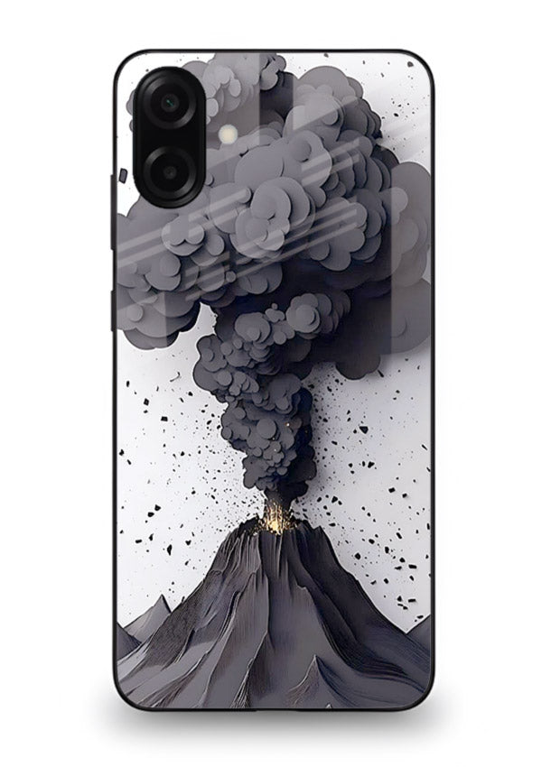 Dark Volcano Smoke dramatic eruption artwork Samsung A07 4G glass back cover
