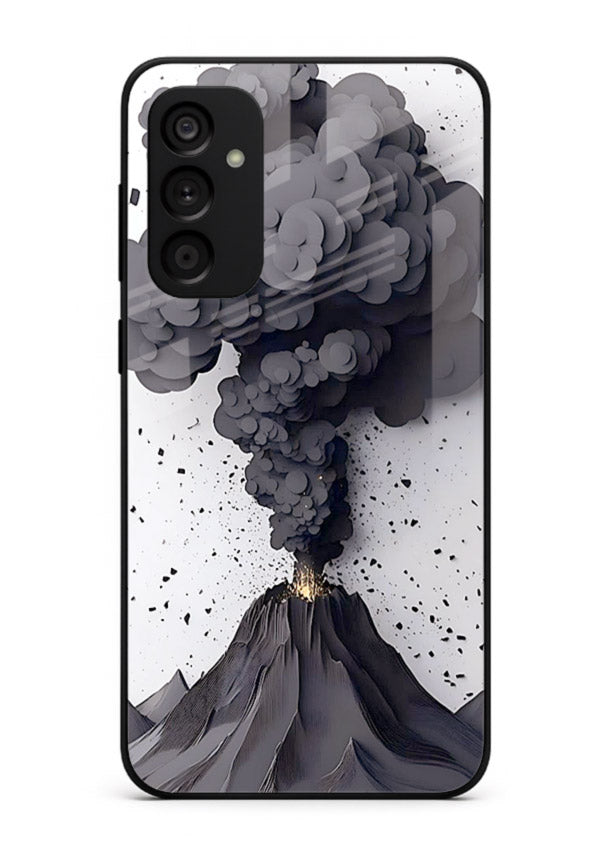 Dark Volcano Smoke dramatic eruption artwork Samsung A34 5G glass back cover